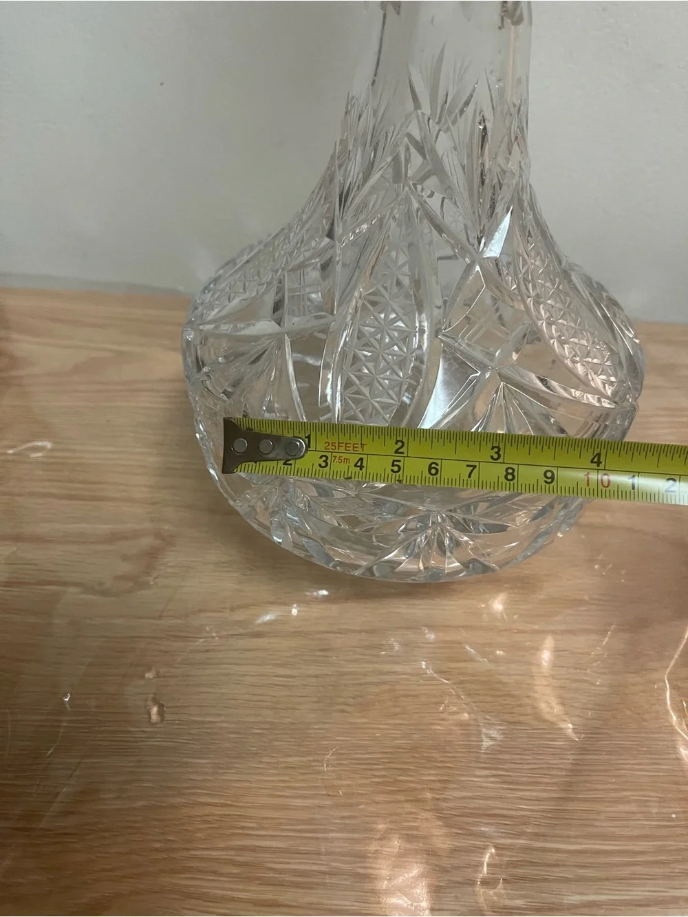 Clear Crystal Cut Glass Decanter with Stopper